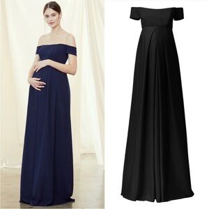 Bridesmaid Maternity Dress Gown Black